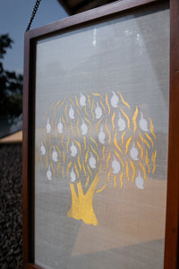 Aamr Shvet Jamdani Fabric Art in Wood