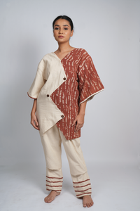 Gulmohar Colour Block Shirt-Pant Set