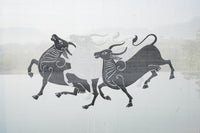 Kamdhenu Jamdani Fabric Art in Wood