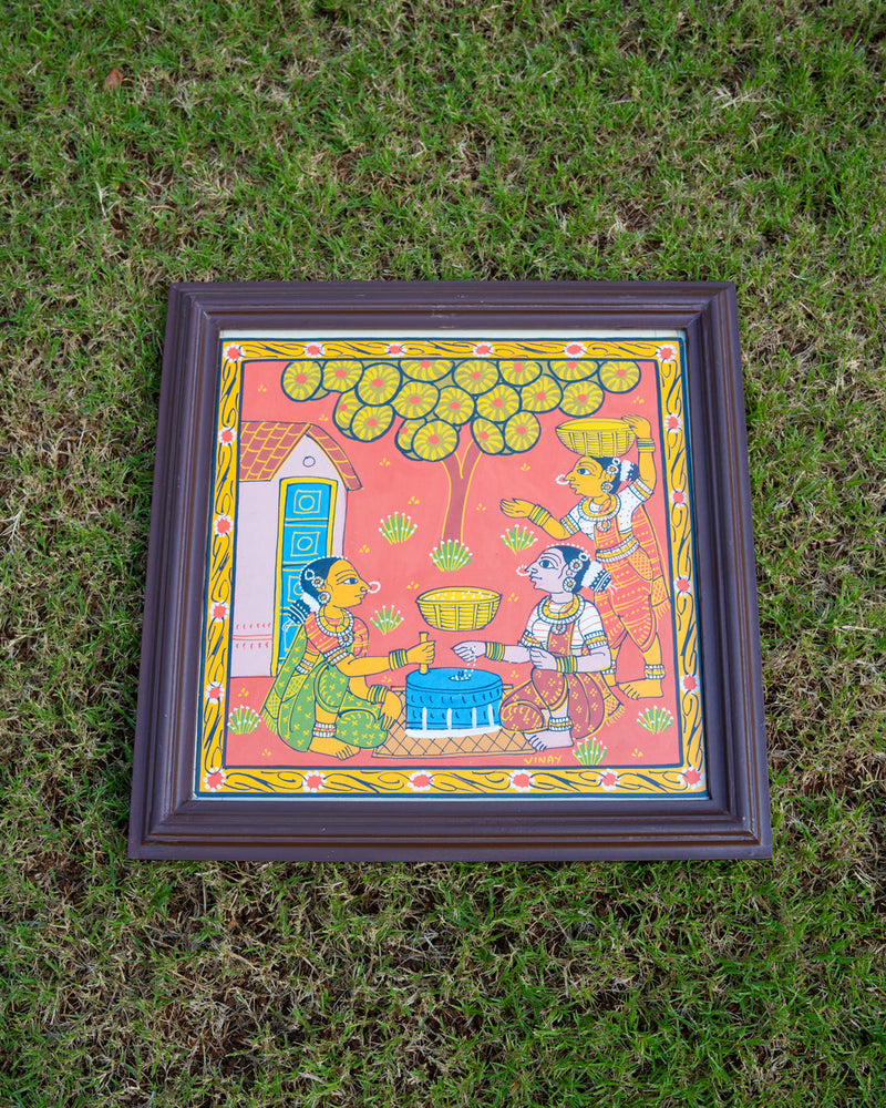 Stree Fabric Art in Wood